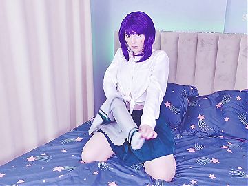 Kyoka Jiro gets used like a fuck toy! Big cock destroys her asshole and cums on feet